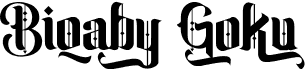 preview image of the Biqaby Goku font