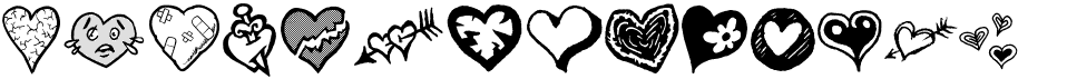 preview image of the Broken Hearts font