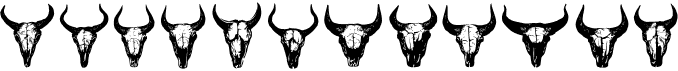 preview image of the Bull Skulls font