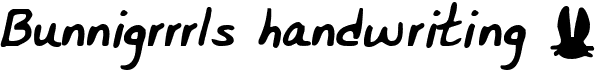 preview image of the Bunnigrrrls Handwriting YOFF font