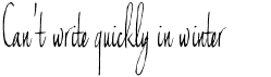 preview image of the Can't write quickly in winter font