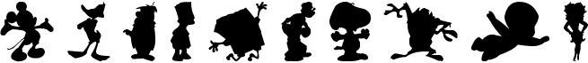 preview image of the Cartoon Silhouettes font