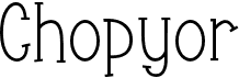 preview image of the Chopyor font