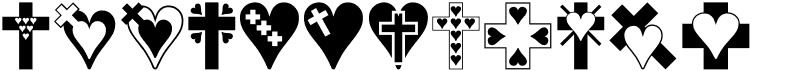preview image of the Crosses n Hearts font