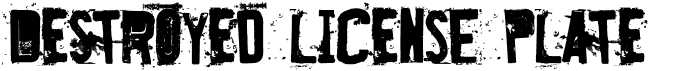 preview image of the Destroyed License Plate font