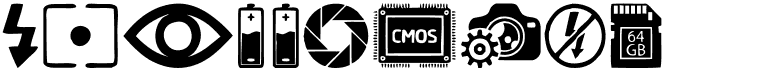 preview image of the Digital Camera Symbols font