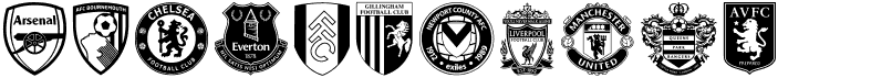 preview image of the English Football Club Badges font