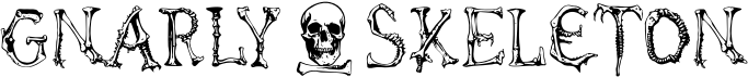 preview image of the Gnarly Skeleton font