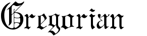 preview image of the Gregorian FLF font