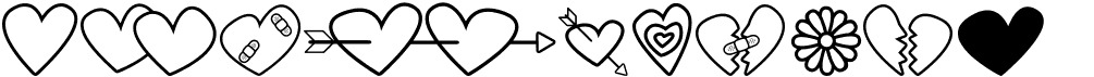 preview image of the Hearts and flowers for valentines font