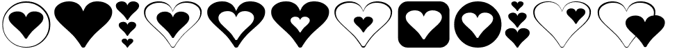 preview image of the Hearts for 3D FX font
