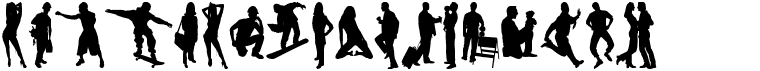 preview image of the Human Silhouettes Free Seven font