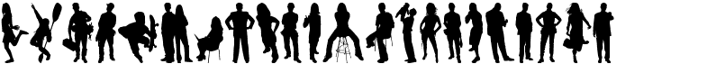 preview image of the Human Silhouettes Free Six font