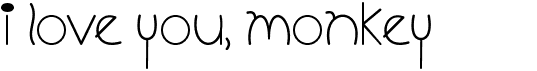 preview image of the I Love You, Monkey font