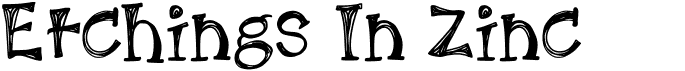 preview image of the KB3 Etchings In Zinc font