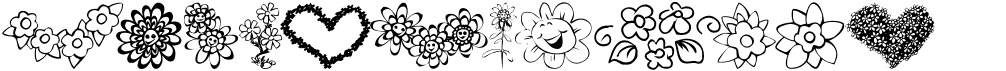 preview image of the KR Just The Flowers font