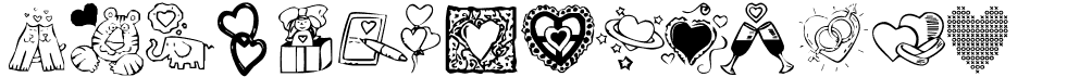 preview image of the KR Valentine Dings 2002 font