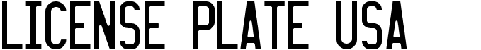 preview image of the License Plate USA font