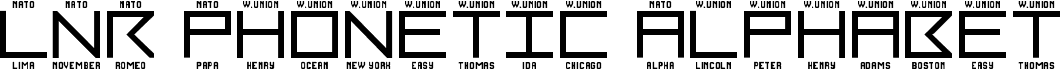 preview image of the LNR Phonetic Alphabet font