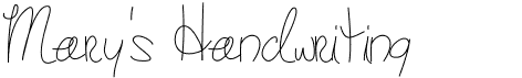 preview image of the Mary's Handwriting font