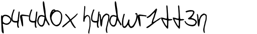 preview image of the p4r4d0x h4ndwr1tt3n font