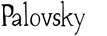 preview image of the Palovsky font