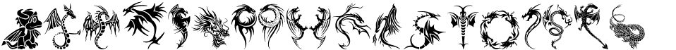 preview image of the Tribal Dragons Tattoo Designs font