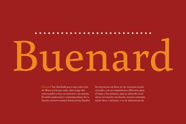 Buenard font in use