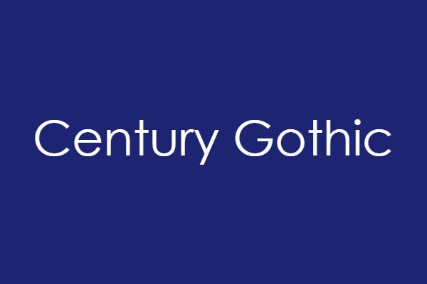 Century Gothic font