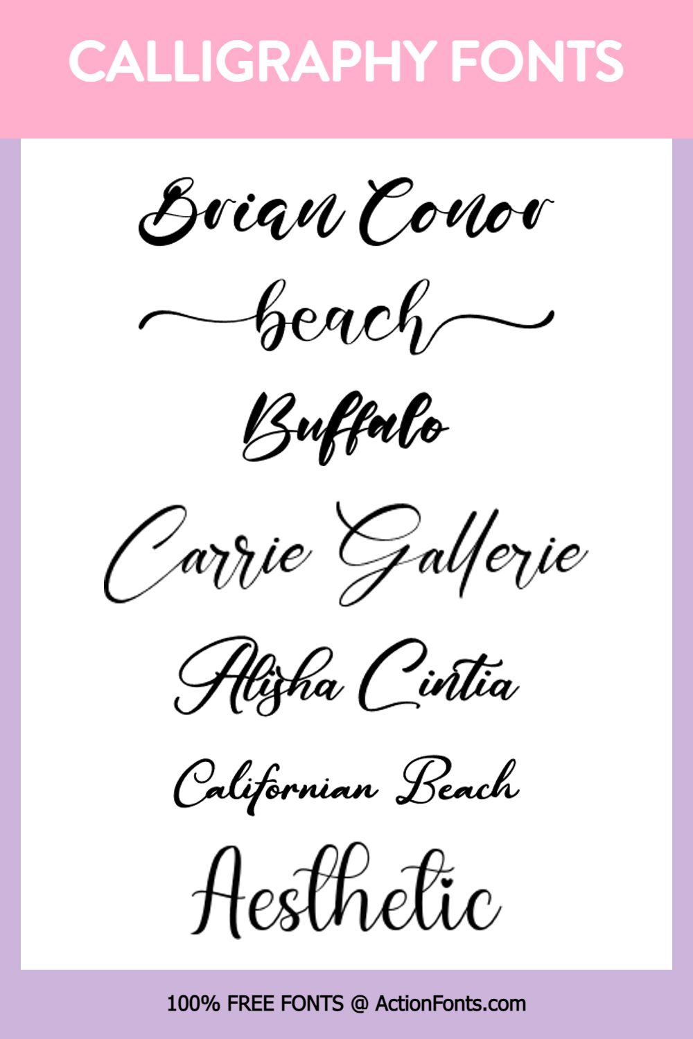 pinterest image of Calligraphy fonts