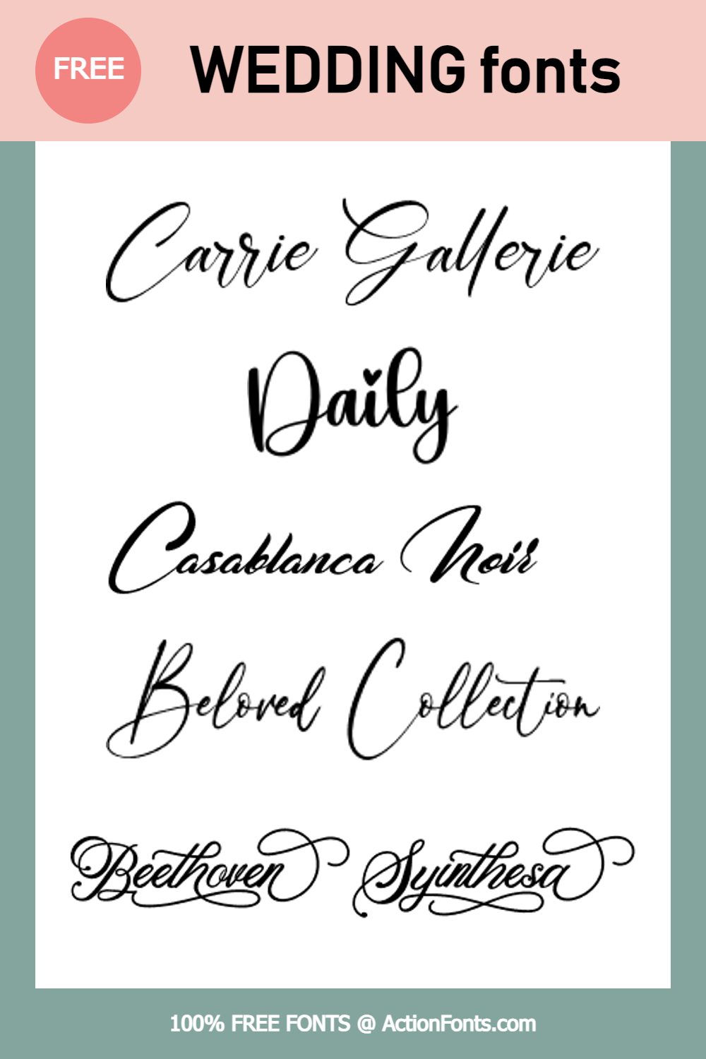 pinterest image of Wedding fonts