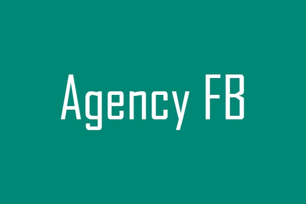 image of the official Agency FB font