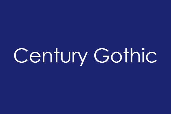 image of the official Century Gothic font
