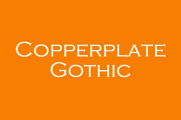 image of the official Copperplate Gothic font
