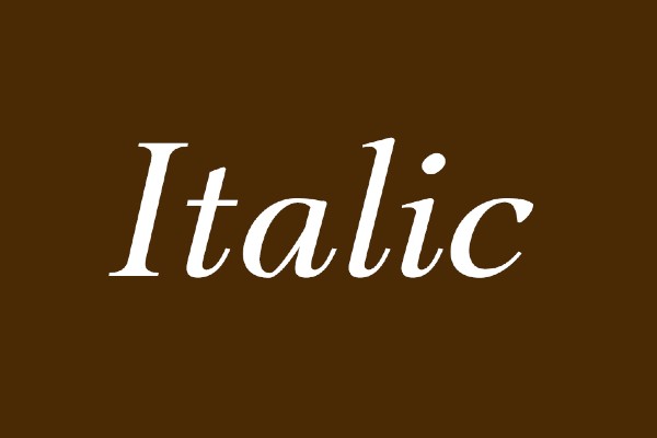 image of the official Italic font generator