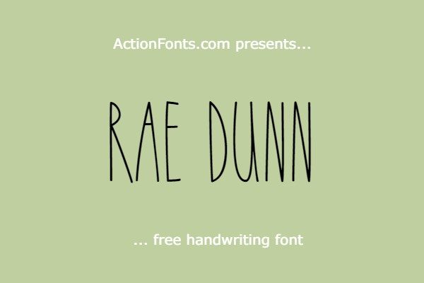 image of the official Rae Dunn Font