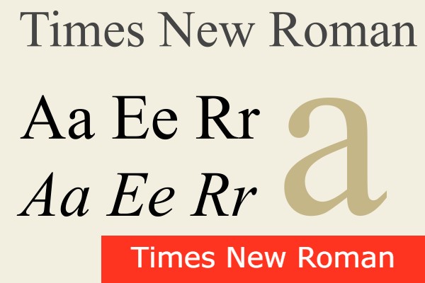 image of the official Times New Roman font