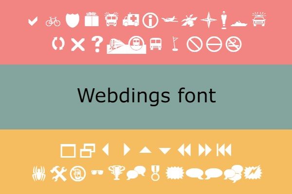 image of the official Webdings font