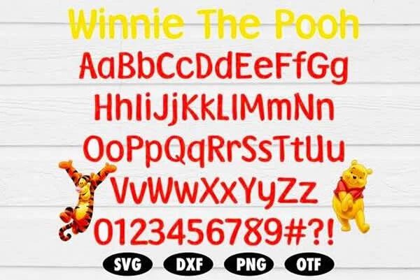 image of the official Winnie The Pooh font